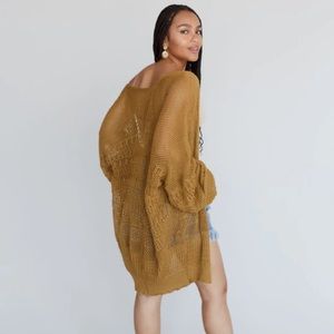 Jordan Bronze Knit Netted Cardigan NWT